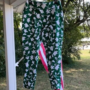 Versona Green and White Floral Pants